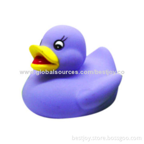 Purple Rubber Duck Toy with CE, RoHS Marks, for Bath Toys